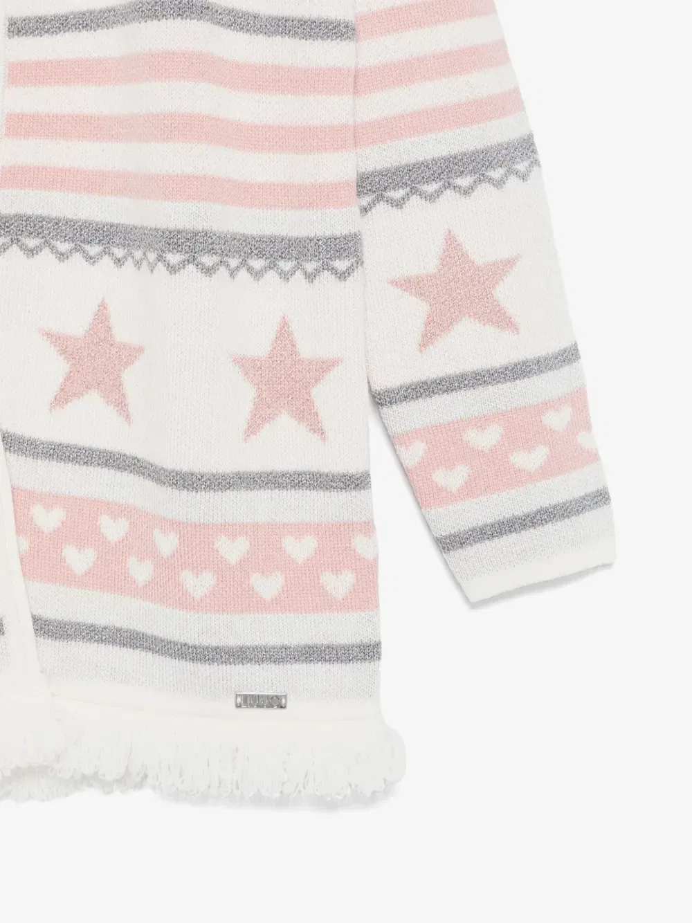 Жаккардовый кардиган с узором Liu Jo Kids, розовый — фото 3
