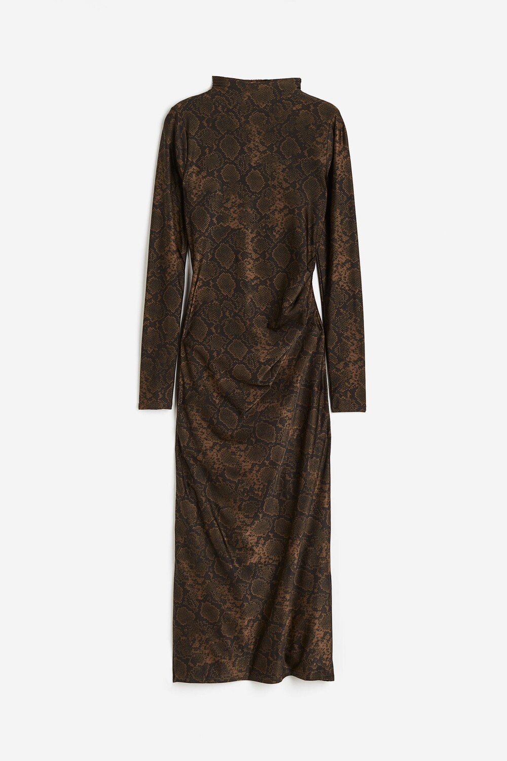 

Платье Good American Satin Shine Funnel Neck, коричневый