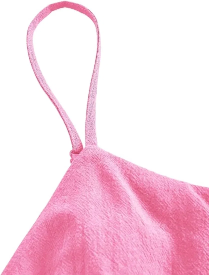 Женское повседневное платье-ками с открытой спиной, Hot Pink — фото 3