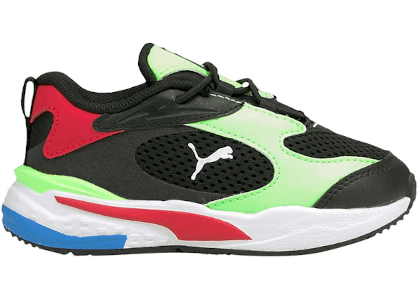 Детские кроссовки с сетчатым верхом Puma RS-Fast, Black/Elektro Green/Red
