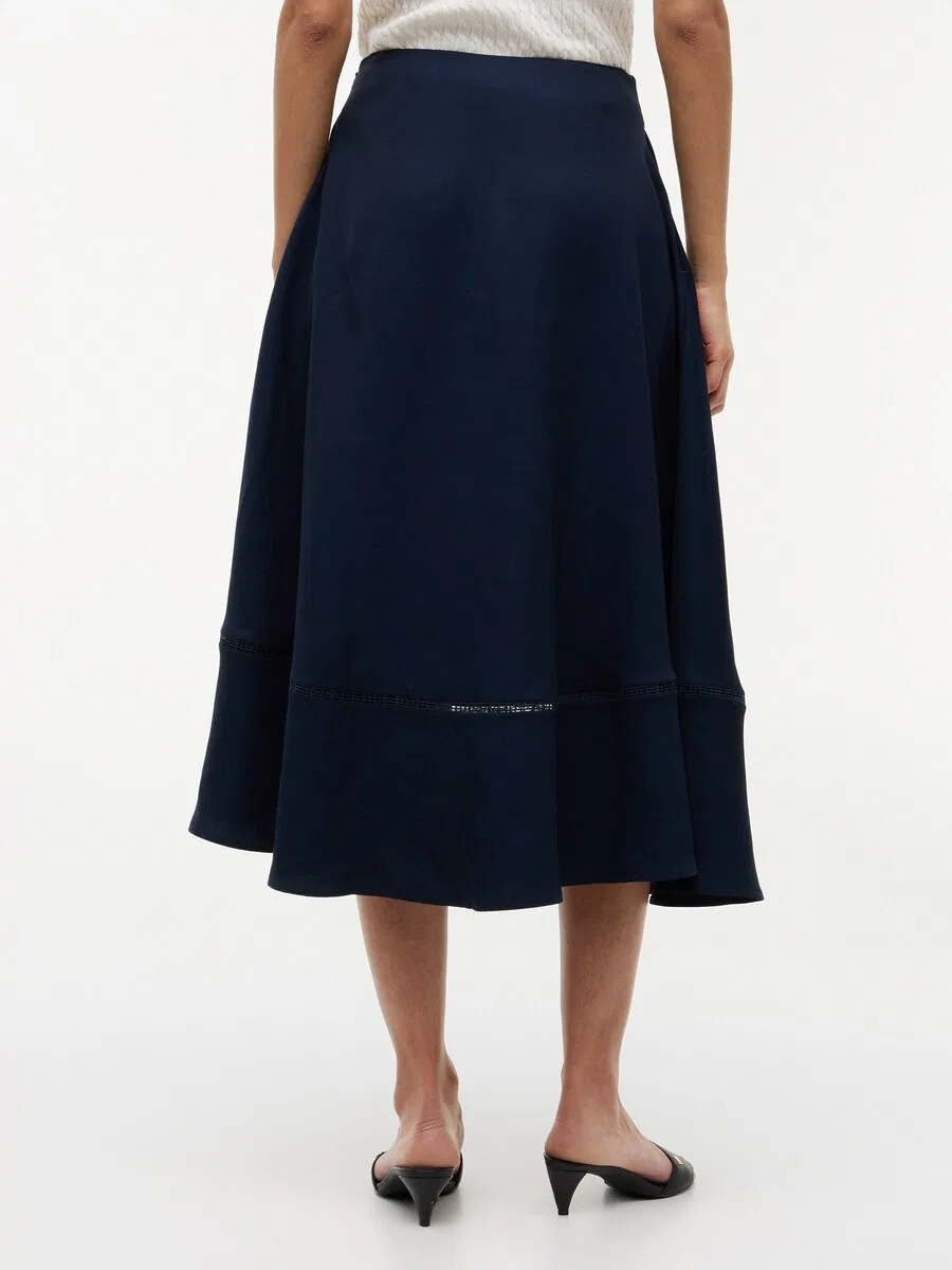 Юбка TOMMY HILFIGER 'Logo Flare Midi With' темно-синего цвета — фото 3