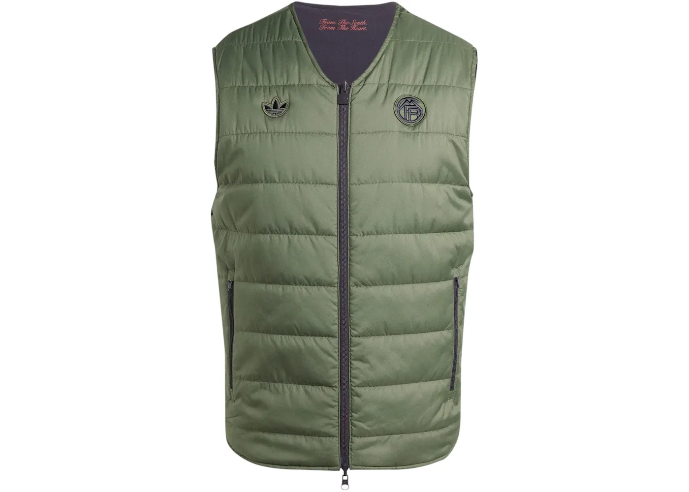 Мужской жилет с логотипом FC Bayern Terrace Icons Adidas, цвет Aurora Black Base Green