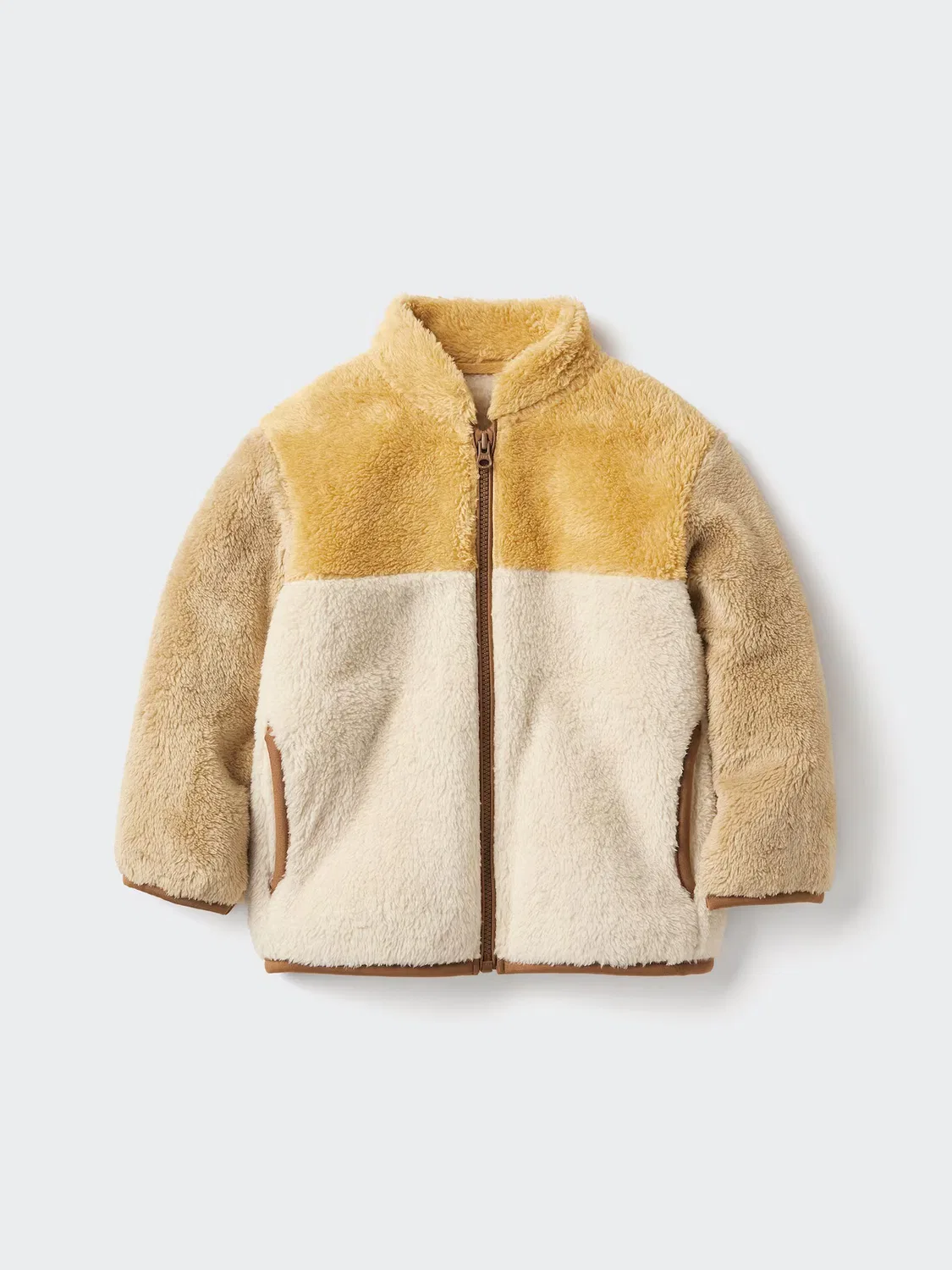 Куртка Uniqlo, меховая флисовая на молнии, желтый