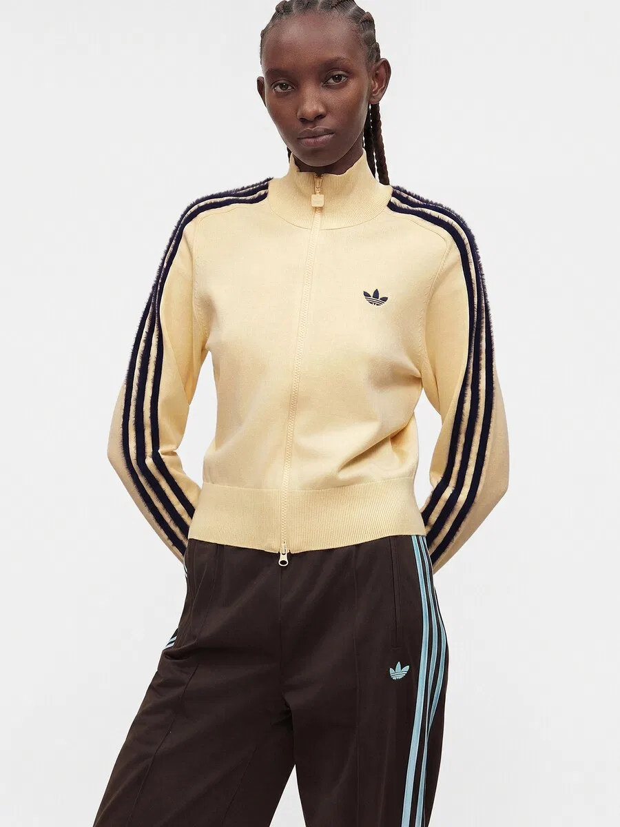 Вязаный кардиган ADIDAS ORIGINALS «Жар-птица» бежевого цвета — фото 3