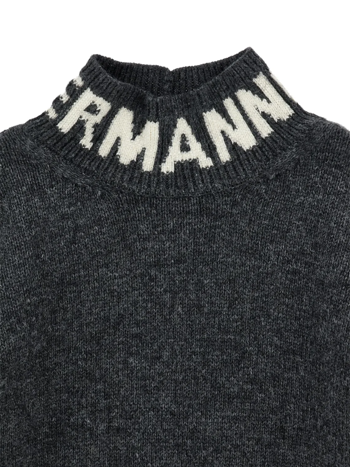Свитер с высоким воротником и логотипом Ermanno Scervino Junior, серый — фото 3