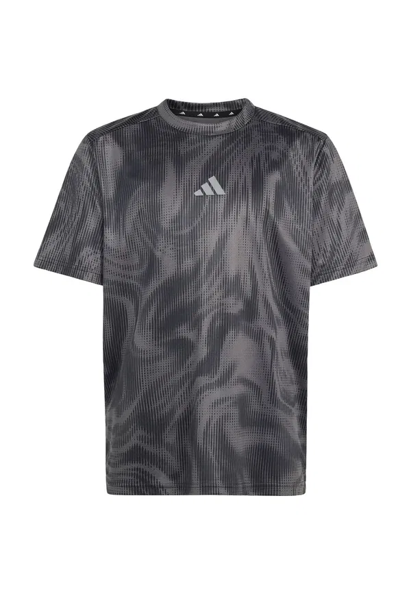 Детская футболка с принтом Junior spi aop tee Adidas Performance, черный/серый