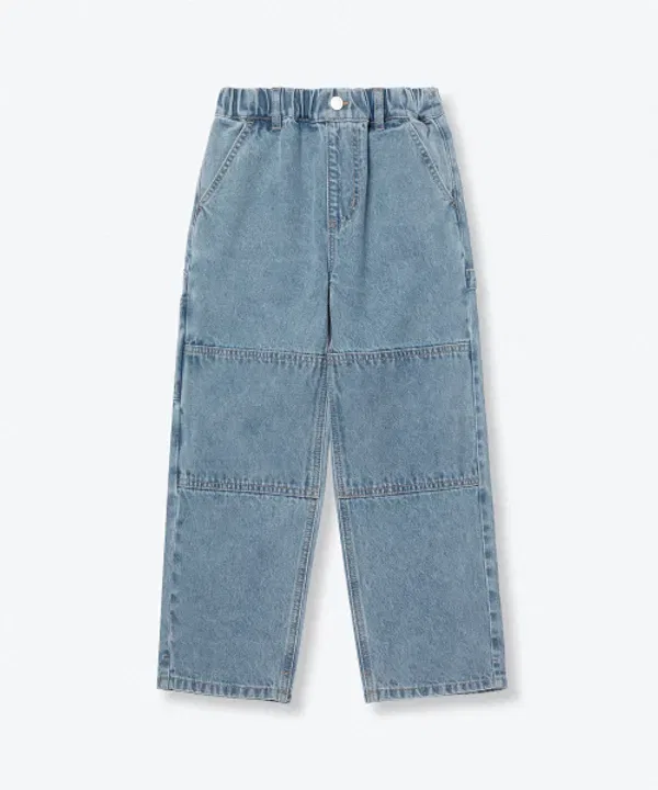 Джинсы широкие с карманами, Musinsa Standard Kids, light indigo — фото 3