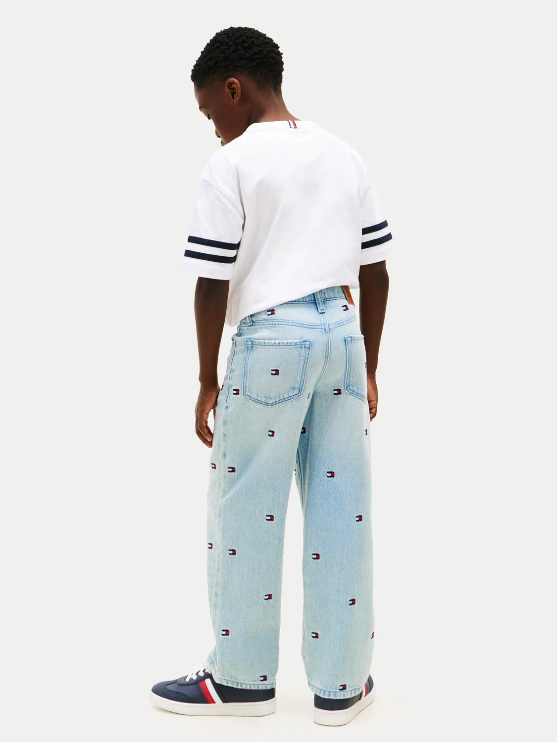 Джинсы свободного кроя для мальчика Wavy Flag Tommy Hilfiger, голубой — фото 3