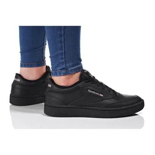 Детские кожаные кроссовки Reebok CLUB C, Schwarz Grau — фото 4