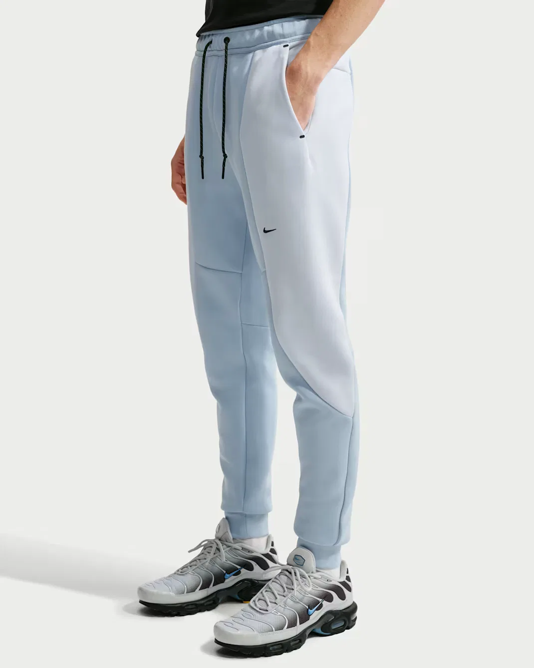 Мужские флисовые спортивные брюки с цветовыми блоками Nike Tech, Light Armory Blue/Football Grey/Black — фото 2