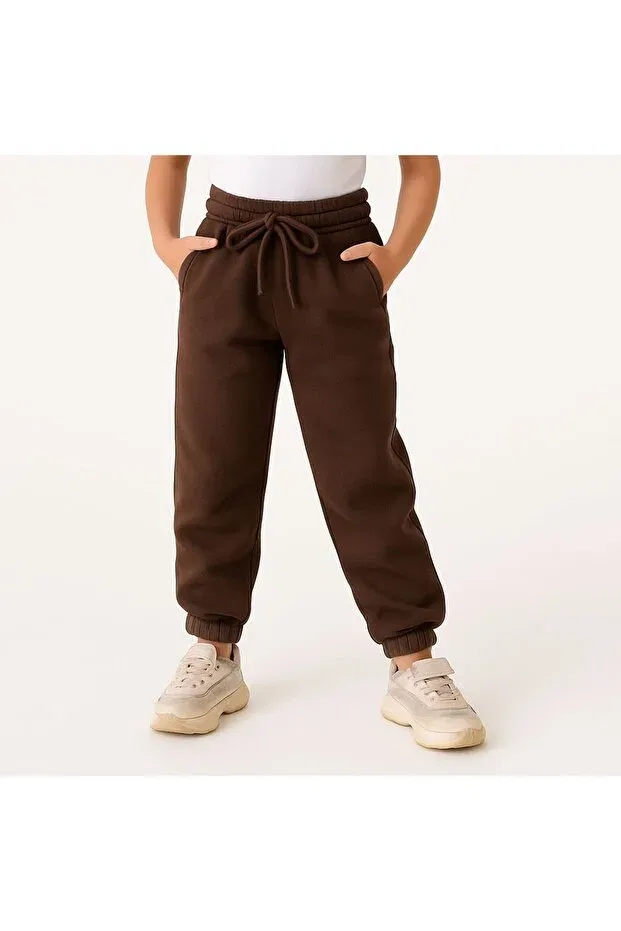 Детские спортивные штаны для девочек с утеплением Polymood, Brown