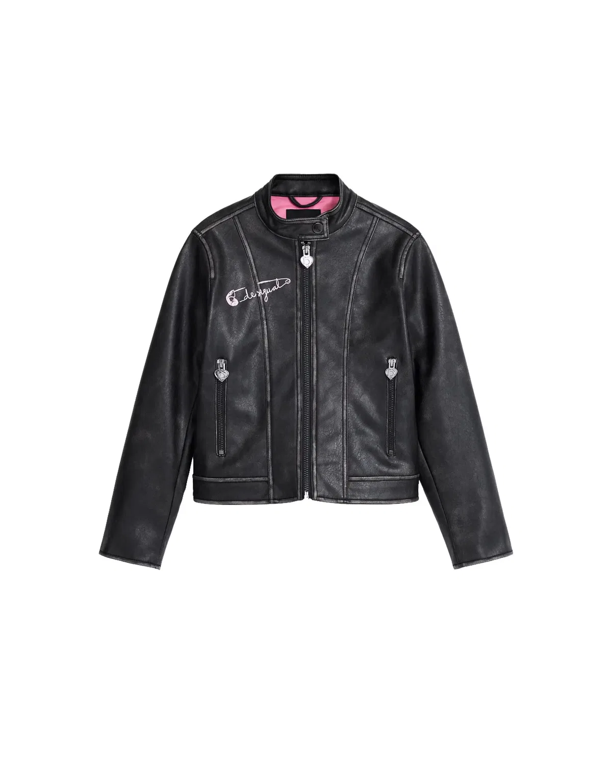 Детская куртка для девочек с эффектом кожи Desigual, Negro