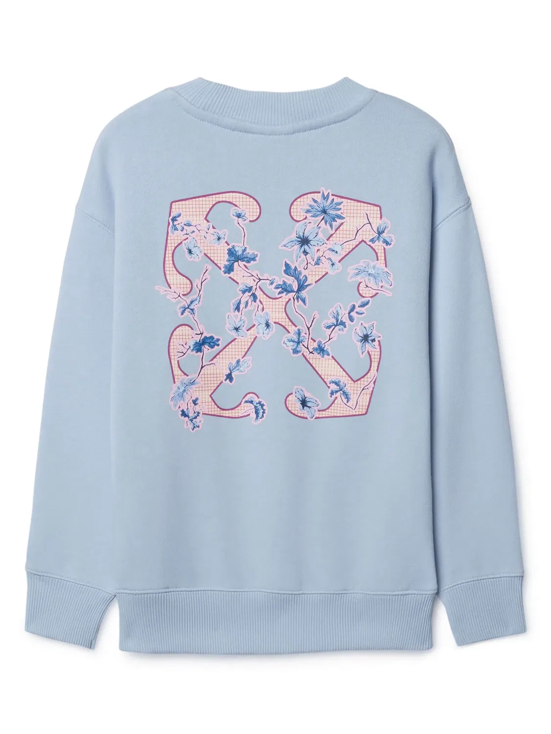 Толстовка Arrow Flowers из хлопка OFF-WHITE, синий — фото 3