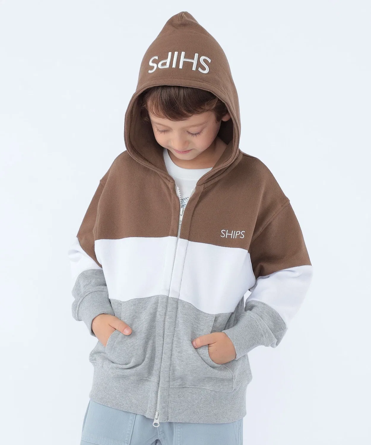 Детский худи с длинным рукавом с логотипом SHIPS, Brown