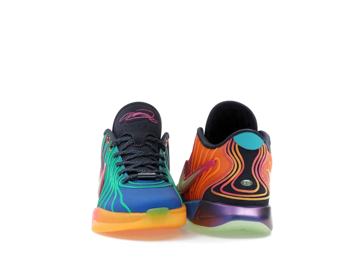 Детские кроссовки для баскетбола с амортизацией Nike LeBron 21, Bliss Pink/Core Black/Collegiate Purple — фото 2
