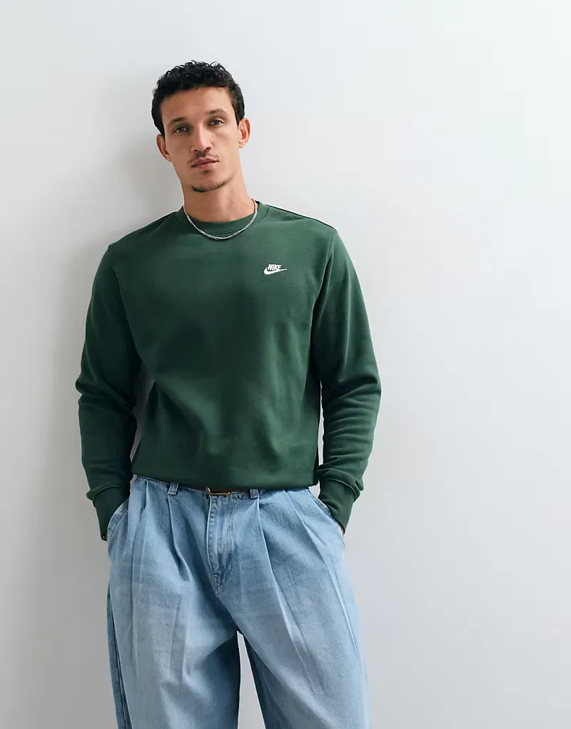 Свитшот Club из френч-терри Nike, зеленый