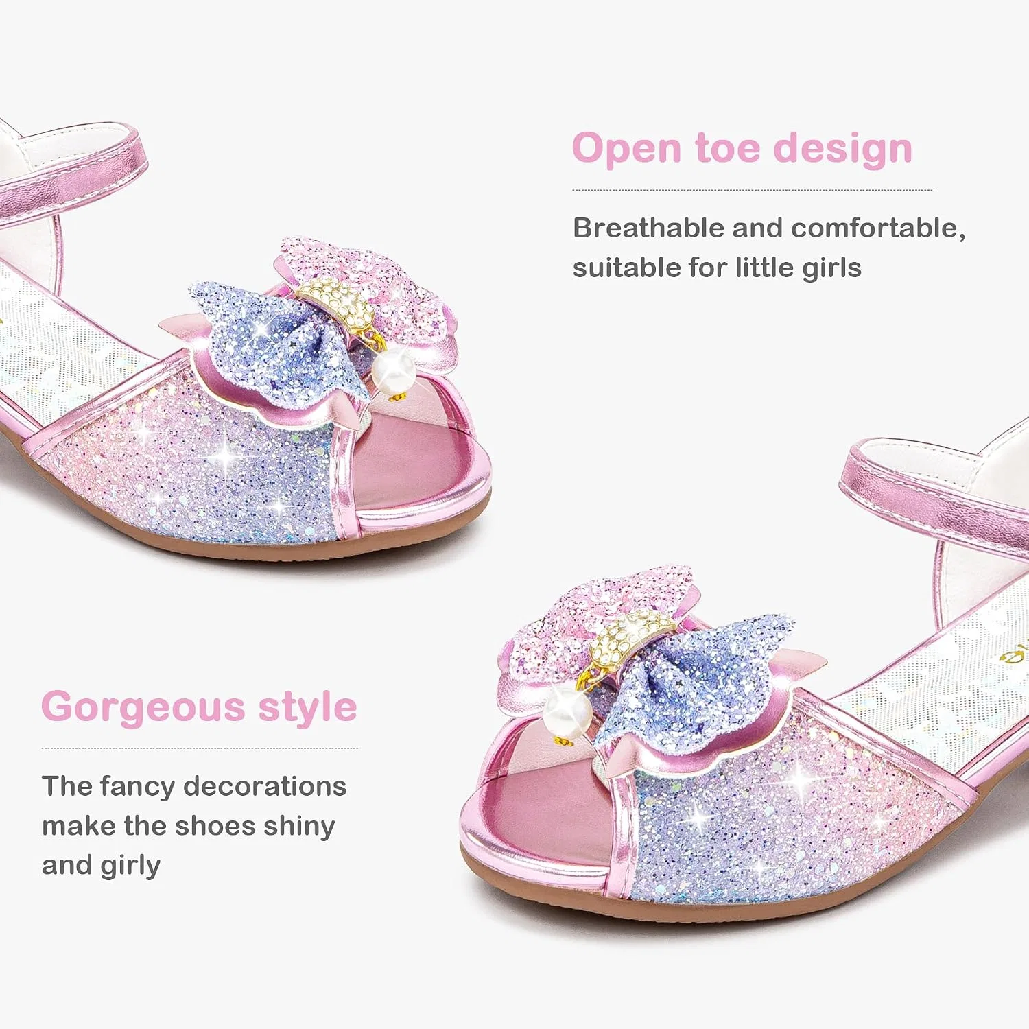 Детские босоножки для девочек Wedding Sandals Osinnme, Pink Puple — фото 4