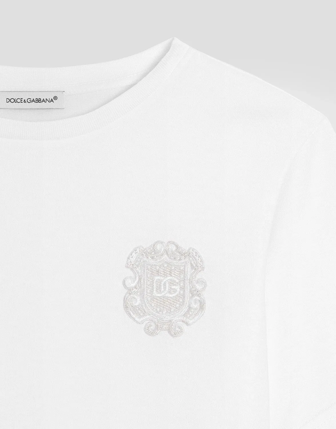 Джерси футболка с нашивкой Dolce&Gabbana, белый — фото 3