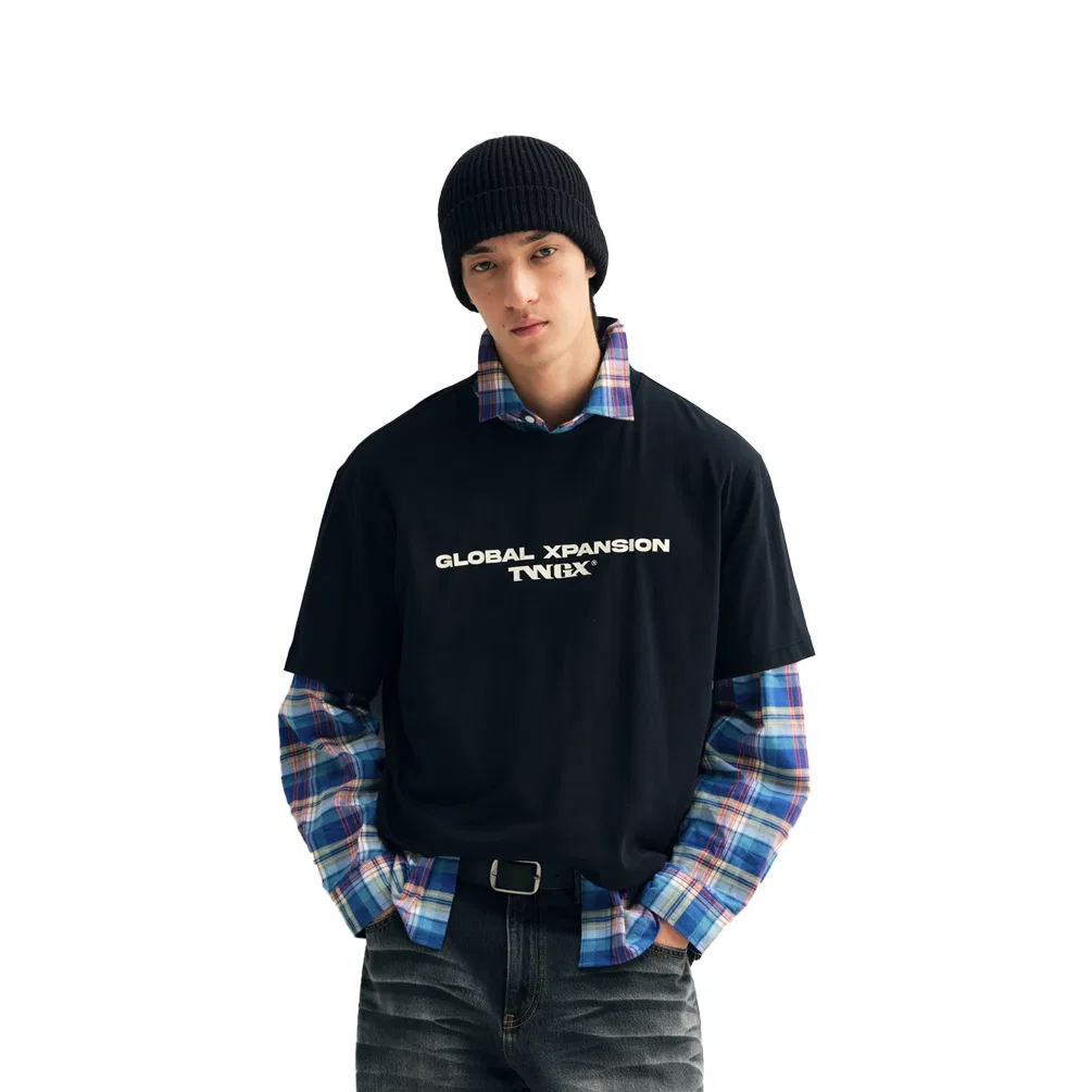 Детская футболка с принтом Evergreen Collection Teenie Weenie Men, Ivory White Drop Shoulder T+White Print T (Set) — фото 4