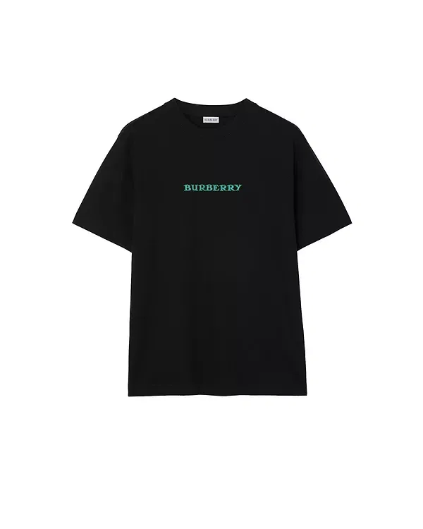Мужская футболка с принтом Heritage Logo Cotton T-Shirt Burberry, черный — фото 4