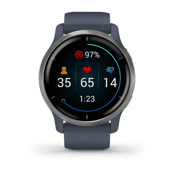 

Умные часы Garmin Venu 2, синий гранит, Серебристый, Умные часы Garmin Venu 2, синий гранит
