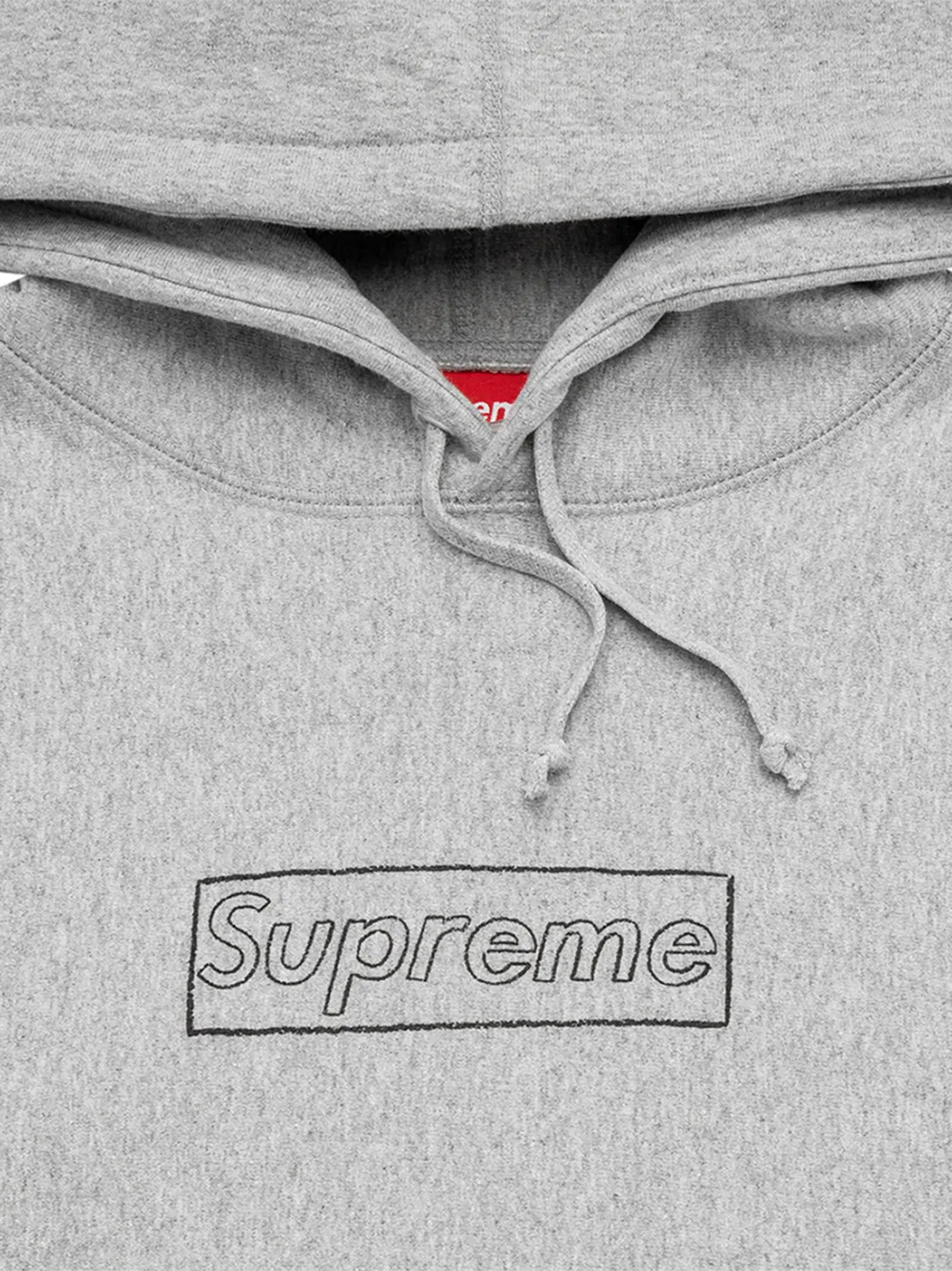 Supreme Худи Chalk Logo серый — фото 2