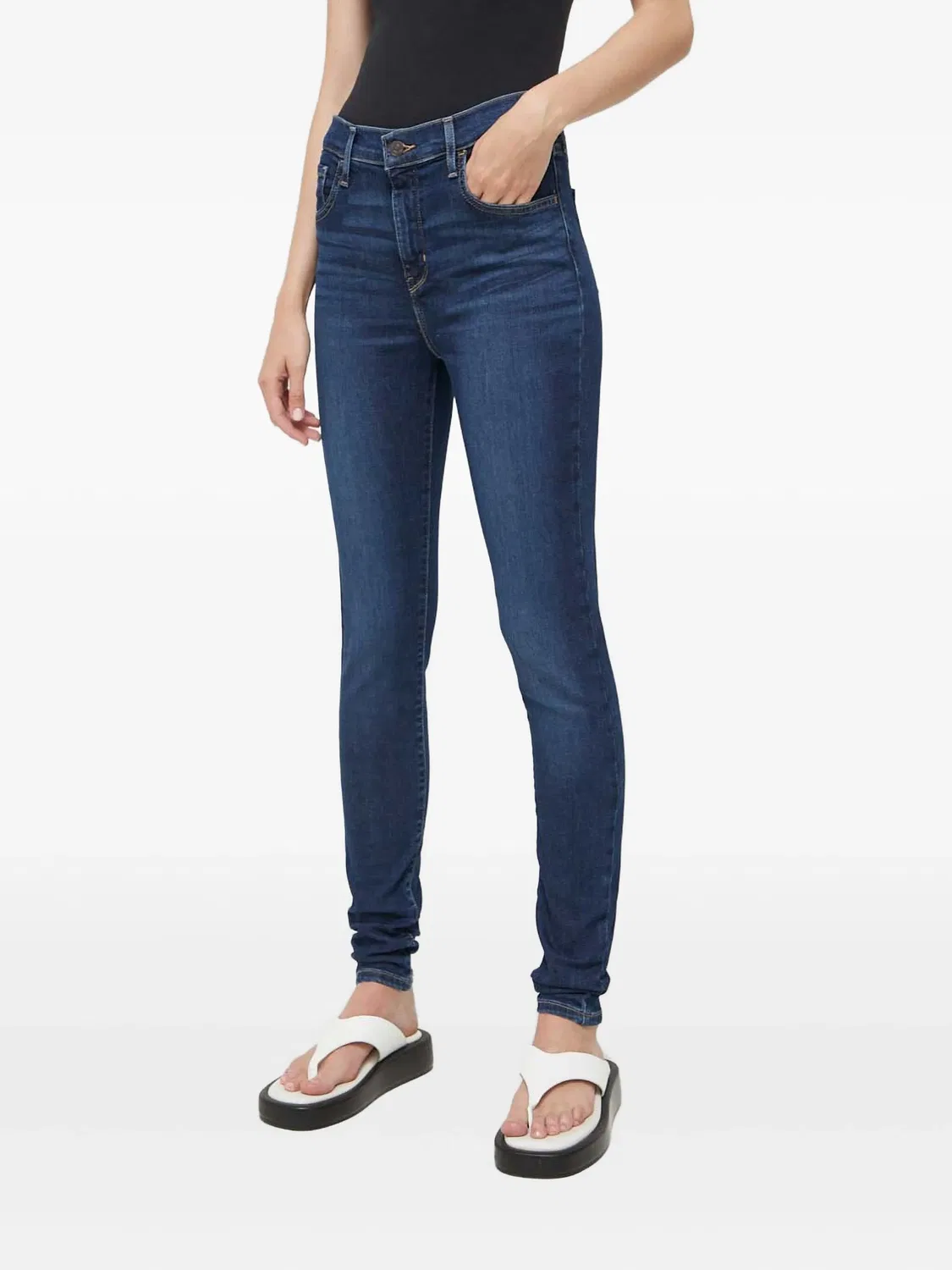 Джинсы скинни с пятью карманами, синие Levi's, синий