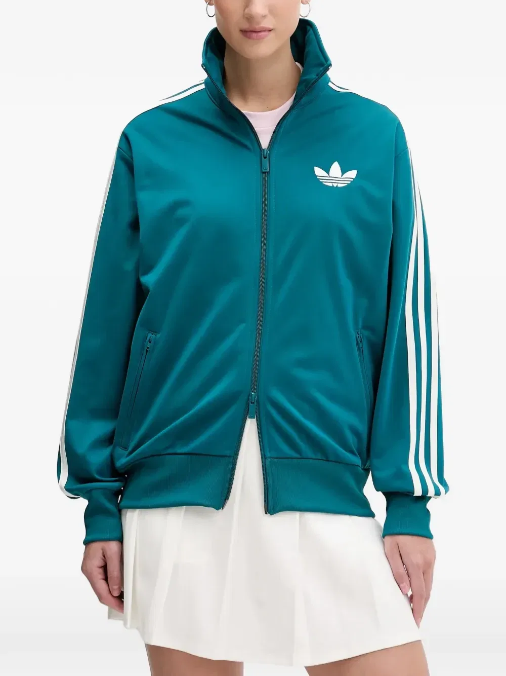 Толстовка на молнии с полосками Adidas, синий
