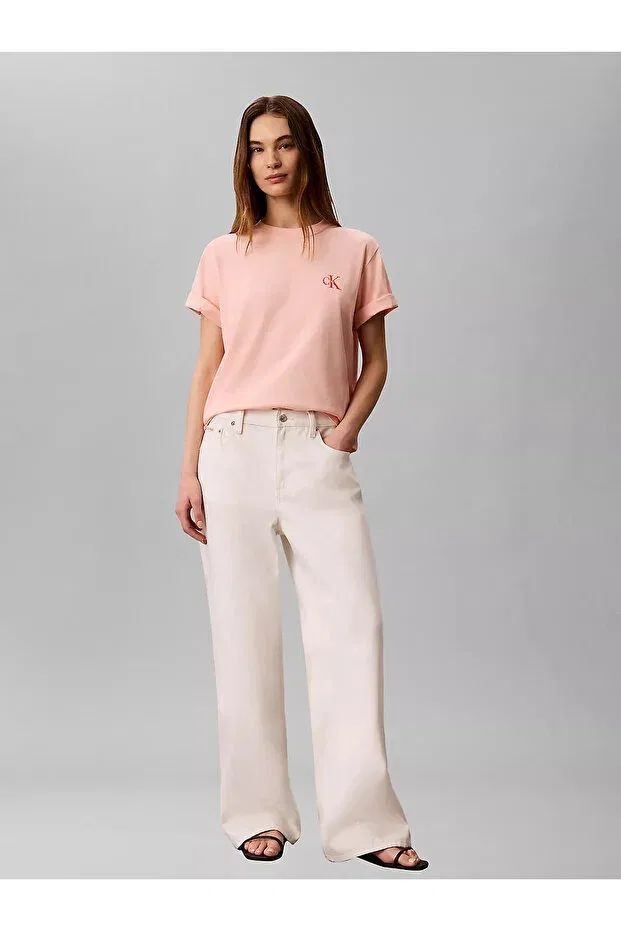 Женская футболка хлопковая с принтом Calvin Klein, Pink — фото 3