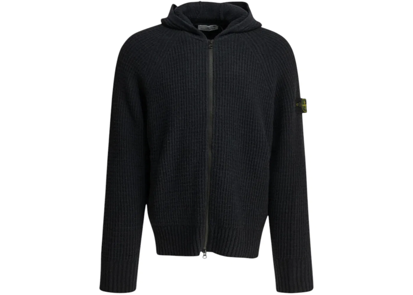 Мужской свитер на молнии с логотипом Stone Island, черный