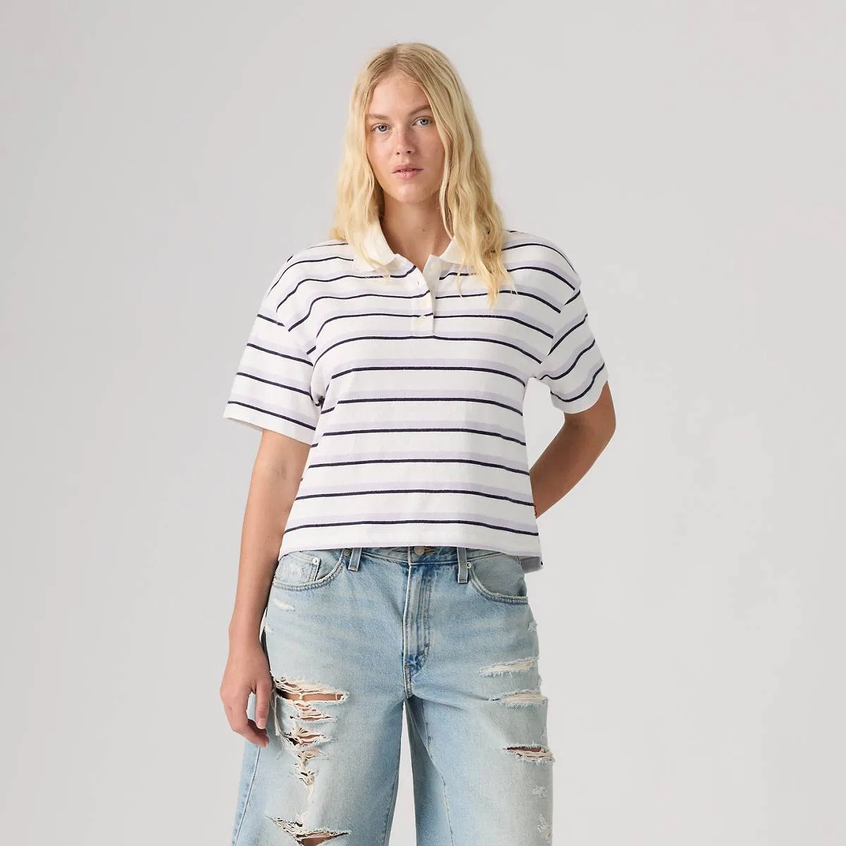 Дидион регби поло Levi's, Pepper Stripe Lavender Blue - Multi-Color — фото 3