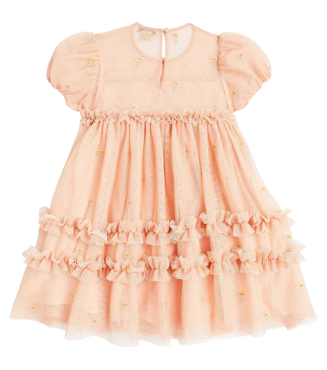 Расшитое цветами тюлевое платье Stella McCartney Kids, розовый — фото 4