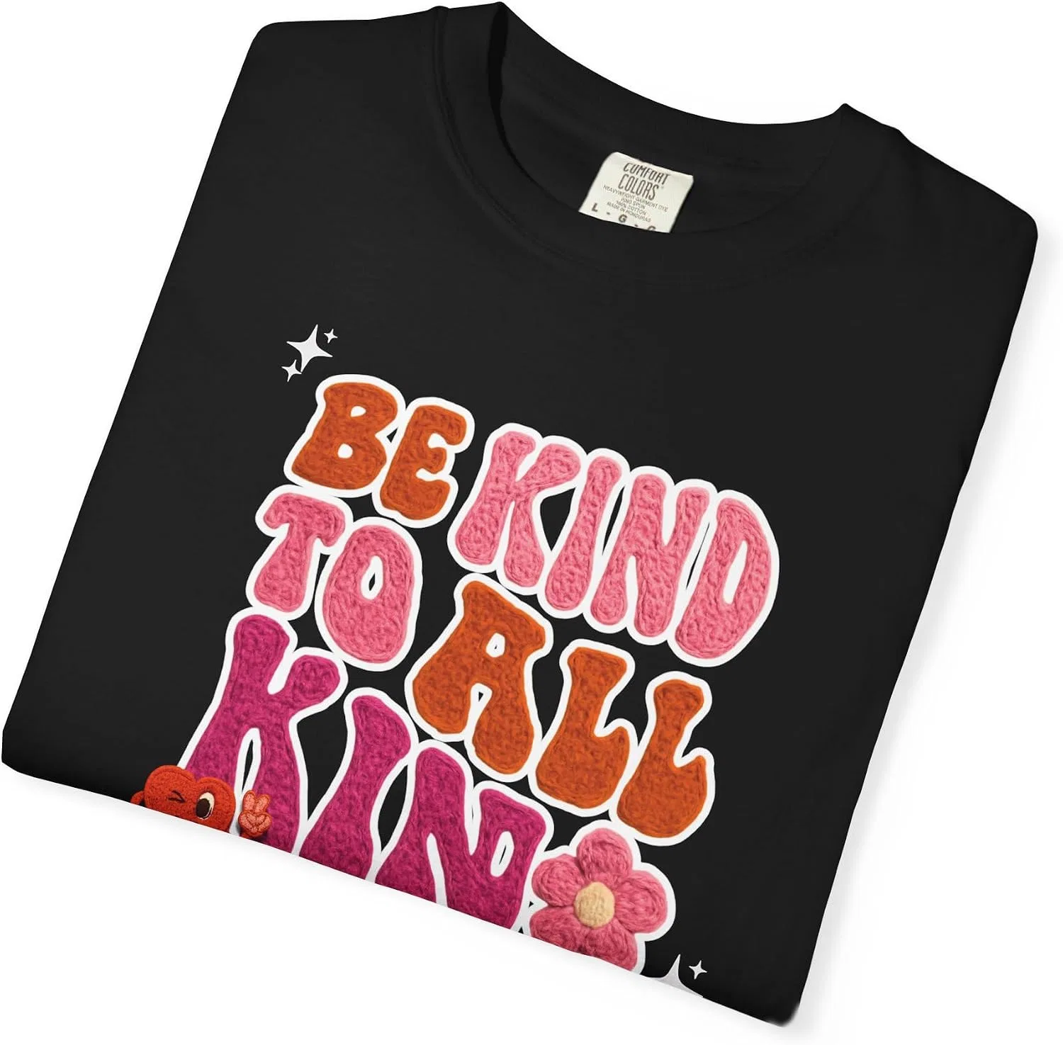 Женская футболка с принтом Be Kind to All Kinds, чёрный — фото 3