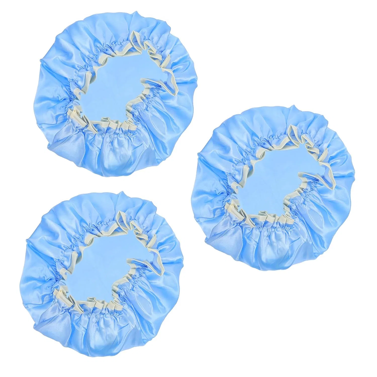Двойная шапочка для душа Happyyami, 3 шт, 25x25 см, Blau