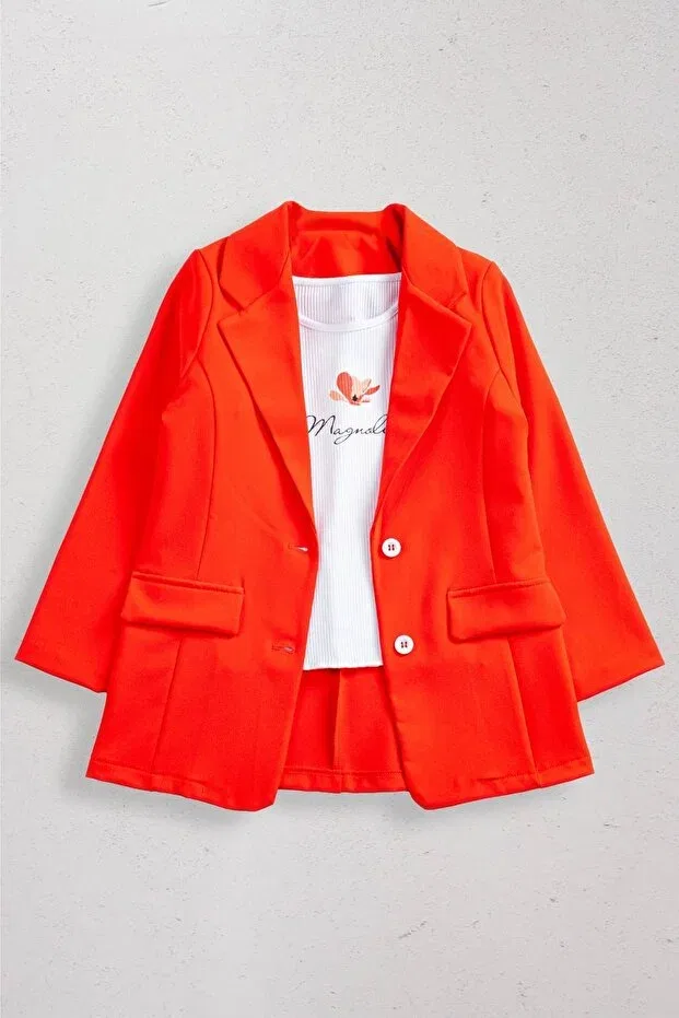 Детский блейзер для девочек с лацканами Hausekids, Oranj