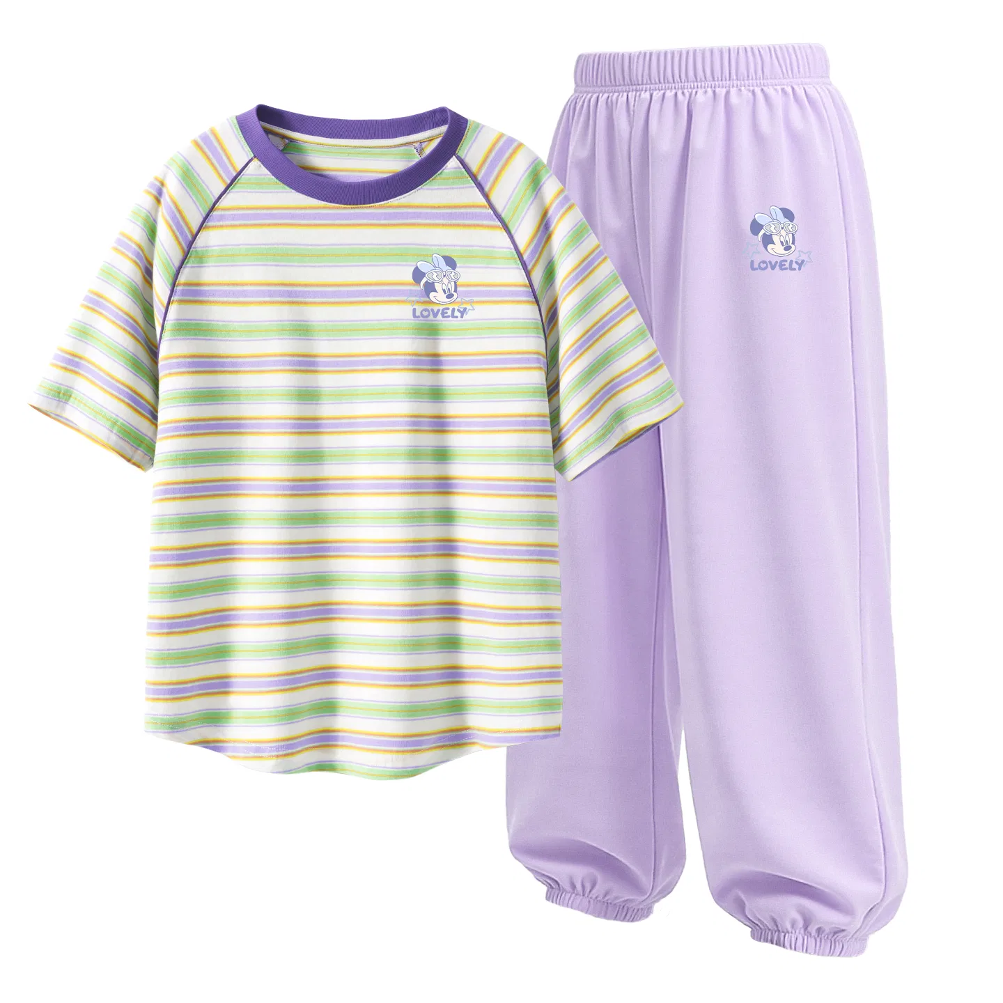 Спортивный костюм для детей, Crew Neck, Disney, Di Star K Purple Stripe, Taro Purple