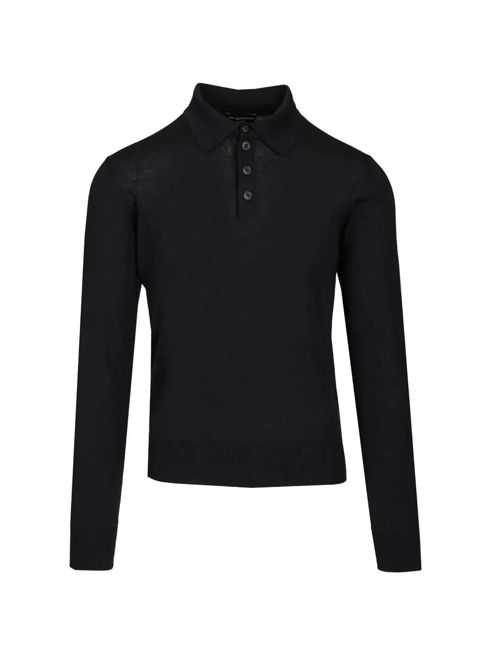 Свитер поло с длинным рукавом EMPORIO ARMANI, черный