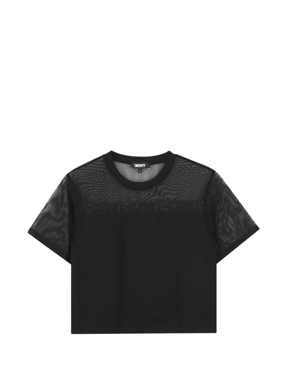 Футболка с сетчатой вставкой и логотипом Dkny Kids, черный