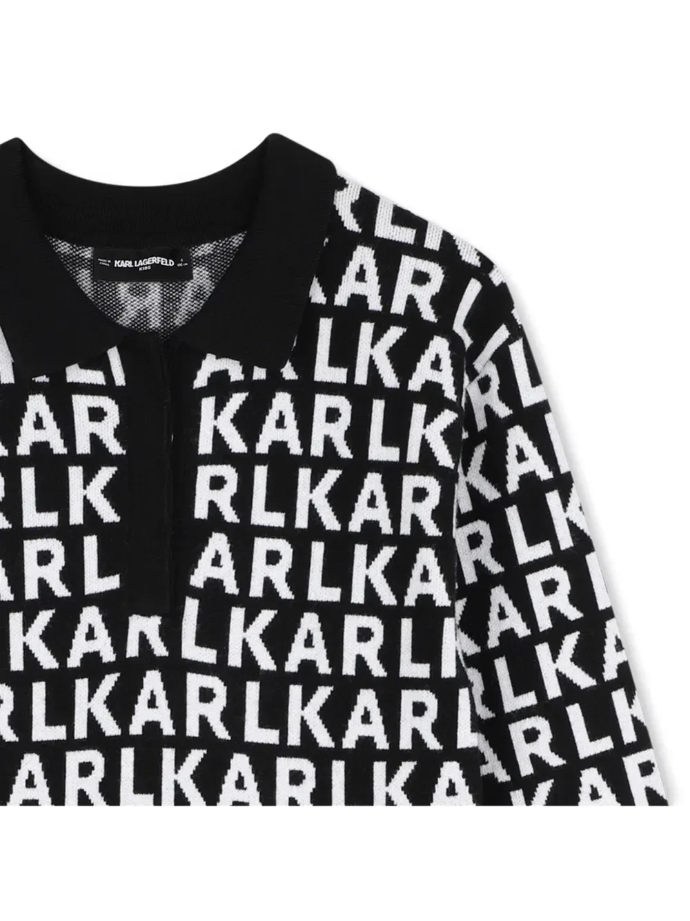Трикотажное платье с логотипом Karl Lagerfeld Kids, черный — фото 3