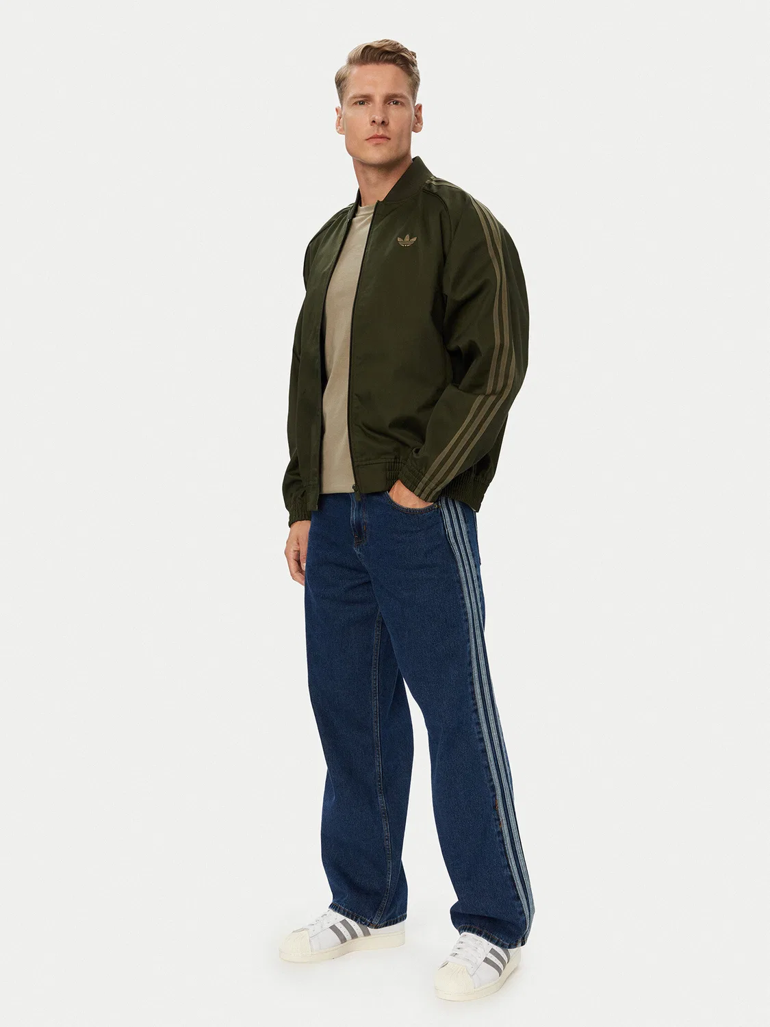 Мужские джинсы свободного кроя adicolor Firebird Adidas, синий — фото 2