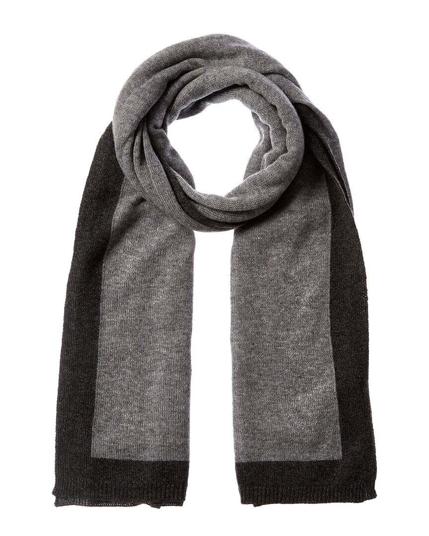 

Большой шарф из кашемира Forte Cashmere с контрастной отделкой, серый