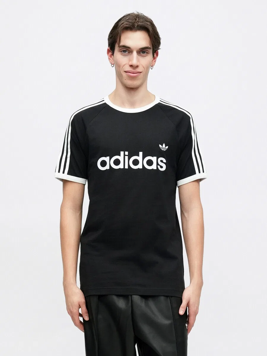 Футболка ADIDAS ORIGINALS 'Ringer' черного цвета — фото 2