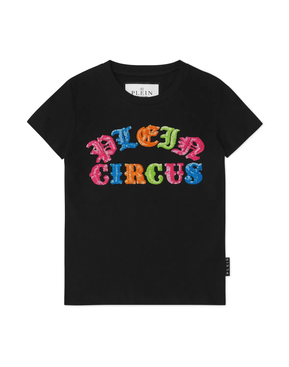 Детская футболка для девочек с принтом из пайеток T-Shirt Man Fit PHILIPP PLEIN, черный