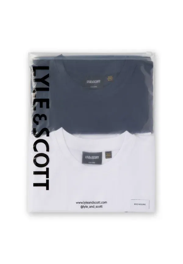 Комплект из 2 футболок, хлопок, basic t-shirt Lyle & Scott, темно-синий/white — фото 4