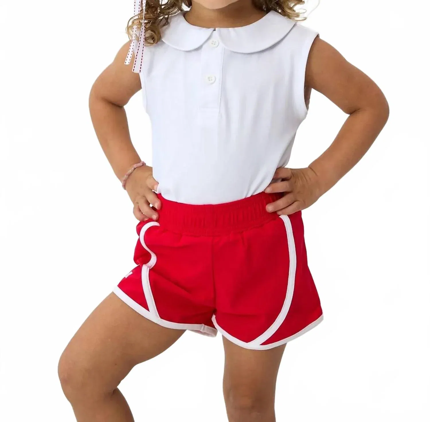 Детские спортивные шорты с встроенным слоем Super Short Courtside Kids, красный