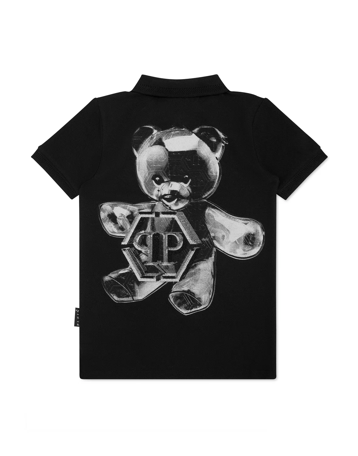 Детская футболка поло с принтом Teddy Bear PHILIPP PLEIN, черный — фото 2