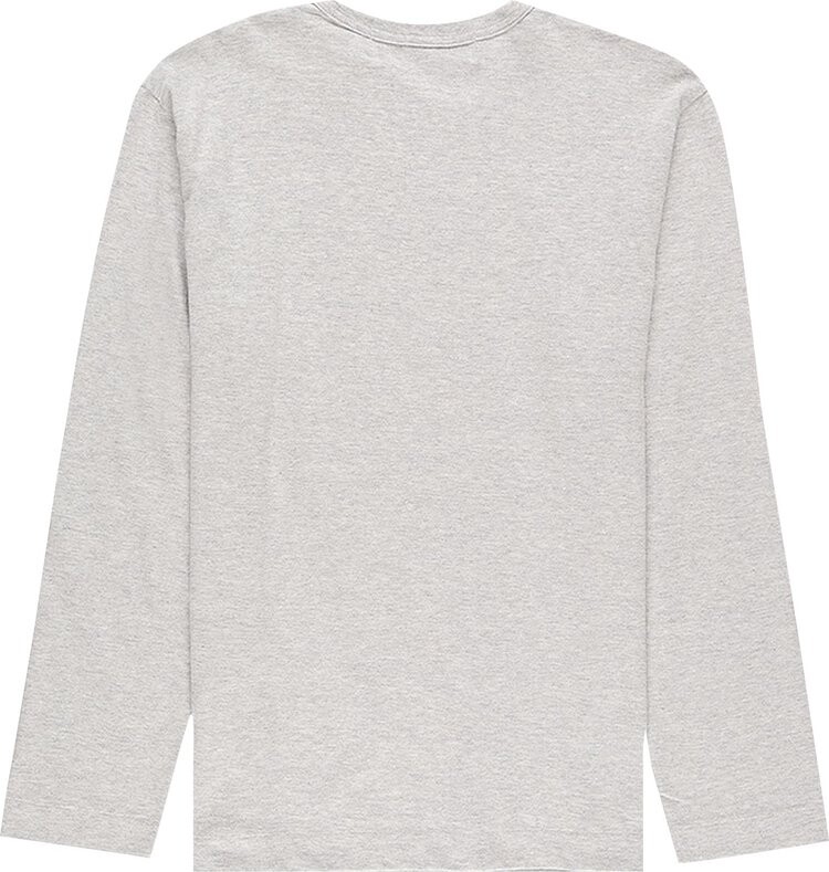 Футболка Comme des Garçons Long-Sleeve Play T-Shirt With Sideways Red Heart 'Grey', серый — фото 3