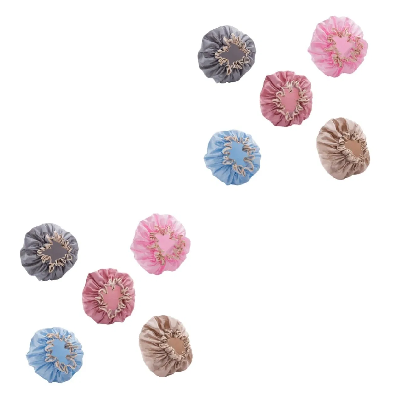 Шапочка для душа Pack of 10, Healvian, Assorted colours x 2 pieces, Pink Grey Red Blue
