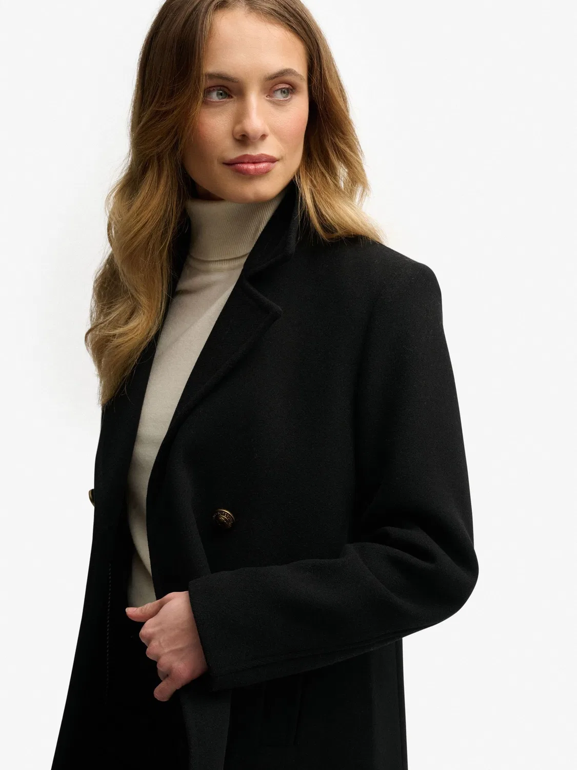 Пальто двубортное Superdry Black — фото 4