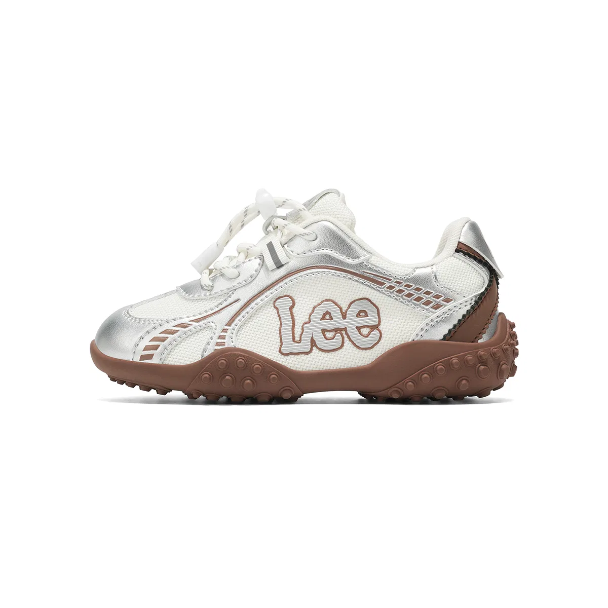 Детские кроссовки с низким верхом Mesh Synthetic Leather Lee, Silver Brown